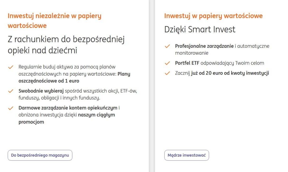 Struktura kont maklerskich ING