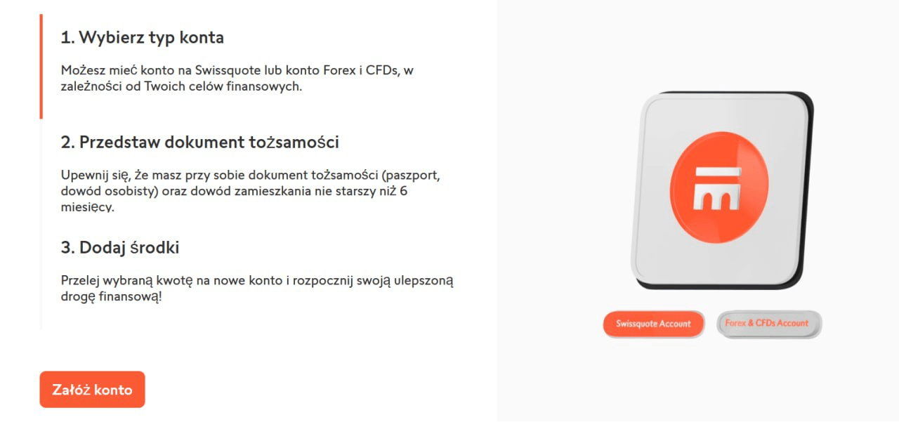 Jak otworzyć konto w Swissquote