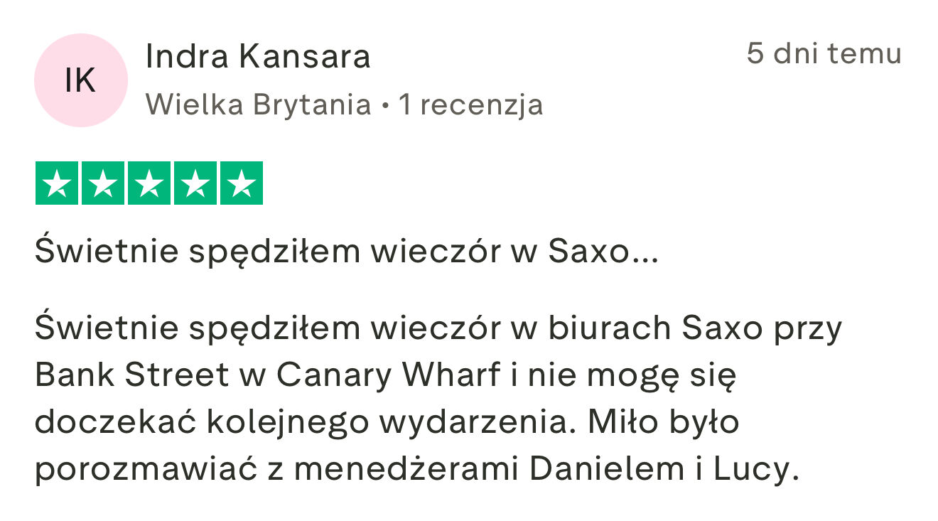 doświadczenia klientów Saxo 