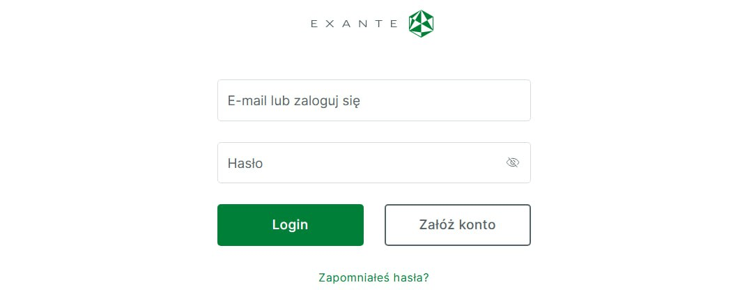 rejestracja Exante